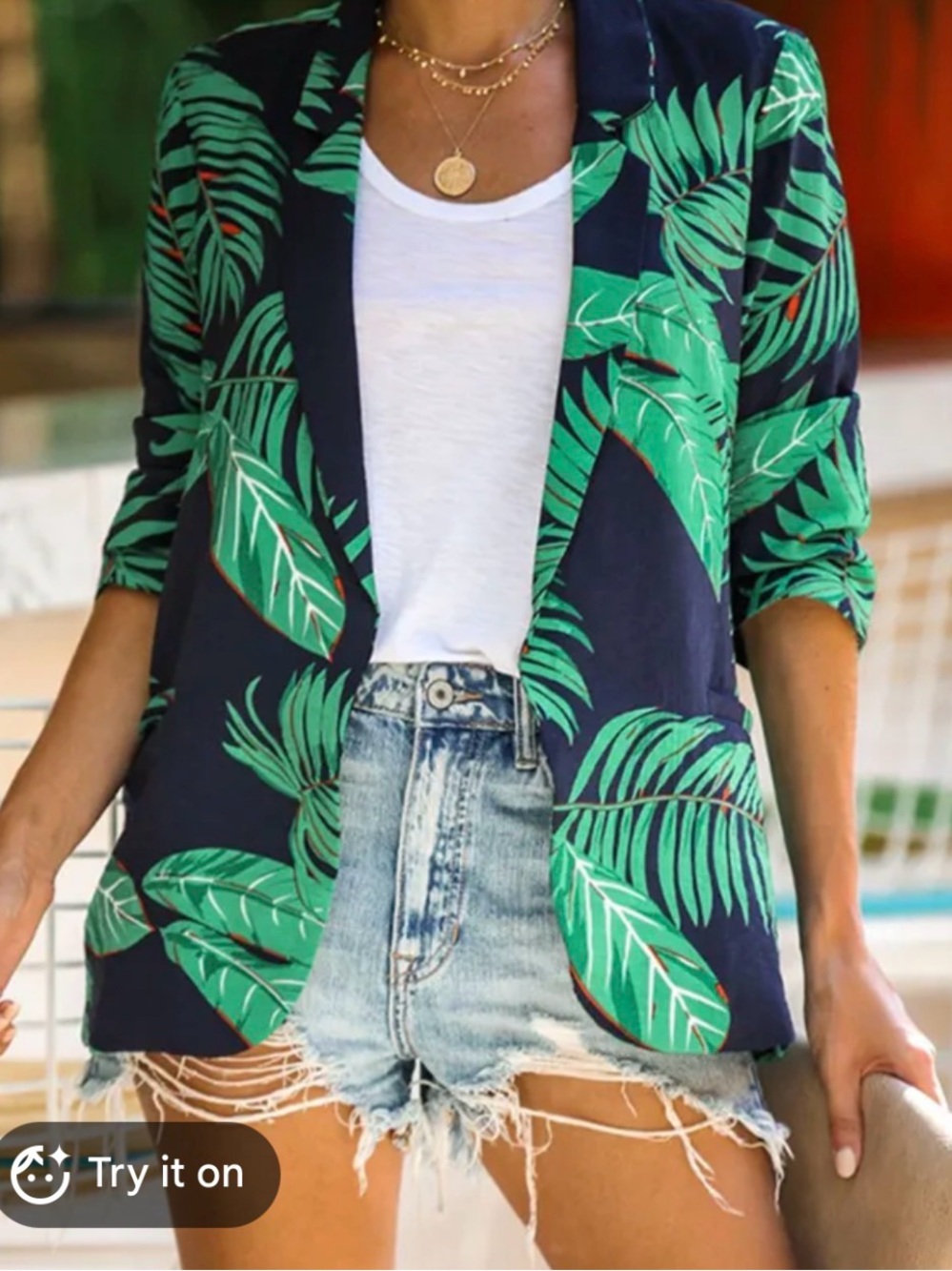 Skies are Blue Tropical Blazer Size Medium